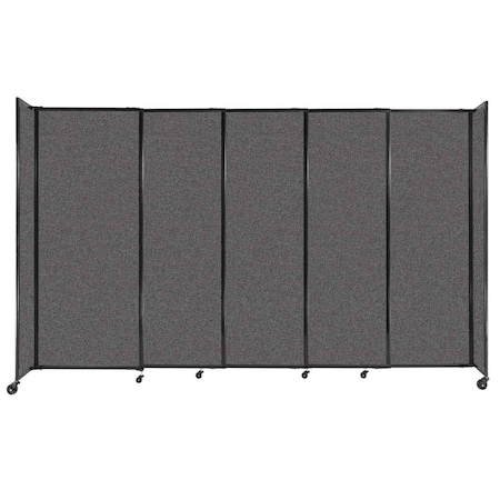 Versare StraightWall Sliding Portable Partition 11'3" x 6'10" Charcoal Gray Fabric 1482507